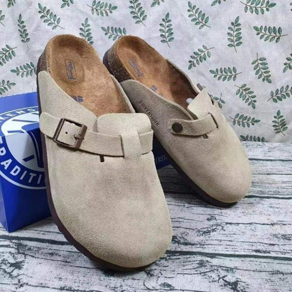 Birkenstock Beige Suede Heeled Shoes